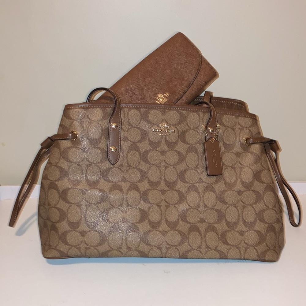 🍪 COACH Set 🍪 Drawstring Carryall Signature Purse & Wallet - Picture 16 of 16